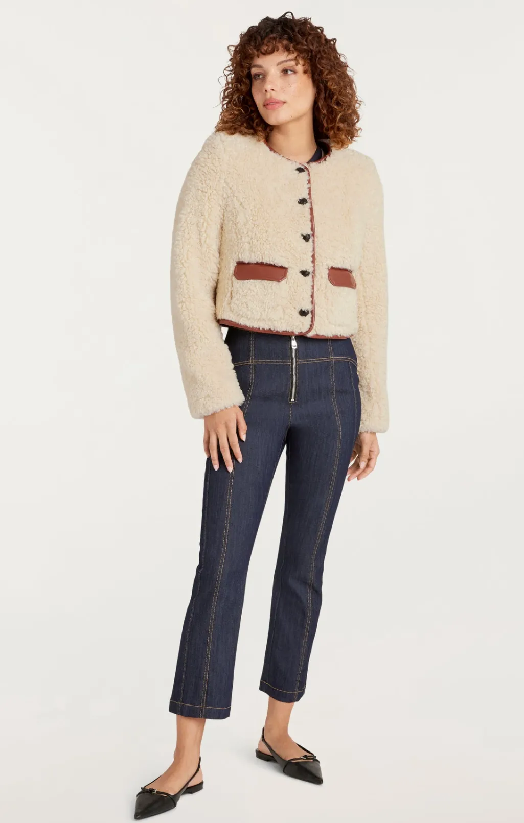 Cinq à Sept Naia Jacket Ivory/mahogany
