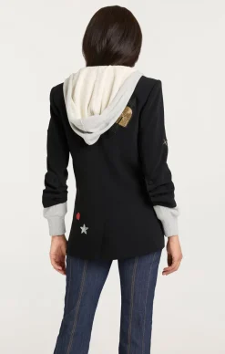 Cinq à Sept Nebula Embellished Hooded Khloe Blazer Black/Multi Hot