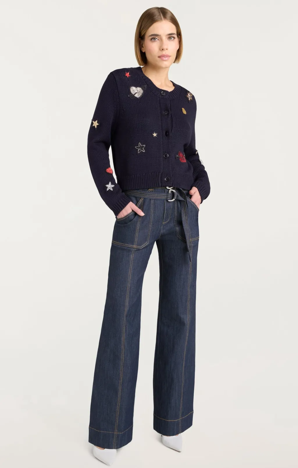 Cinq à Sept Nebula Embellished Piera Cardigan Black Sale