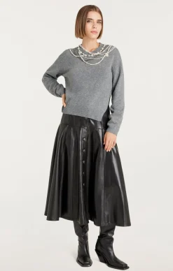 Cinq à Sept Necklace Lilliana Pullover LightHeatherGrey Online
