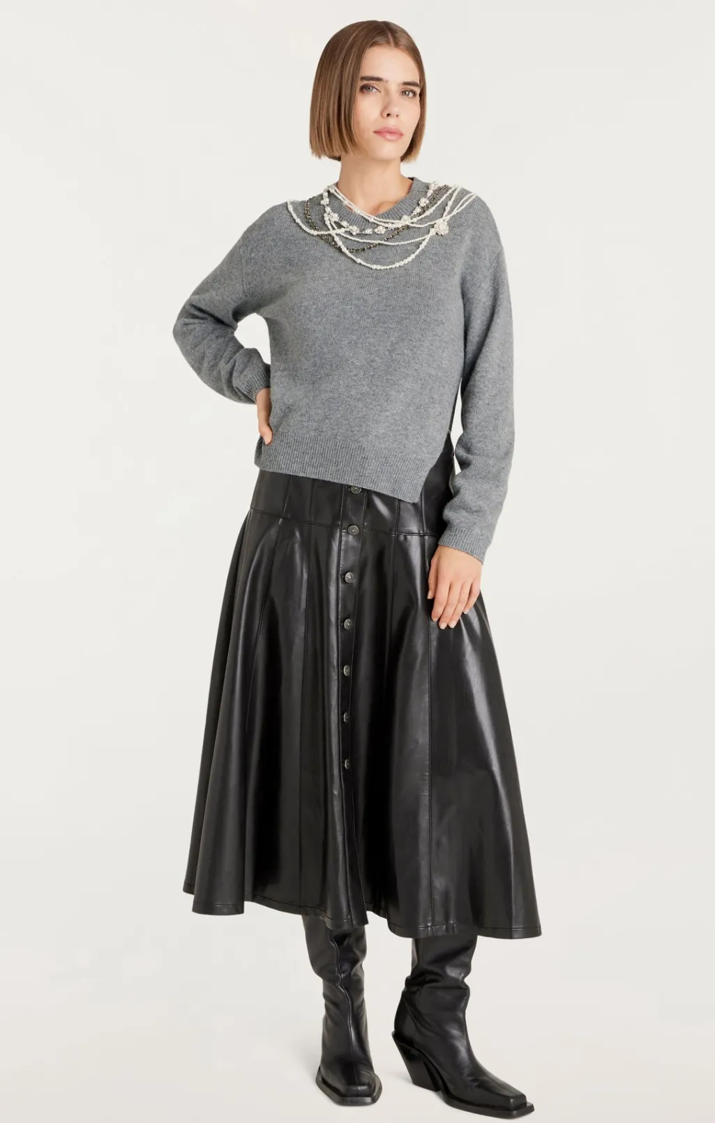 Cinq à Sept Necklace Lilliana Pullover LightHeatherGrey Online