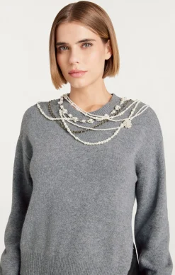 Cinq à Sept Necklace Lilliana Pullover LightHeatherGrey Online