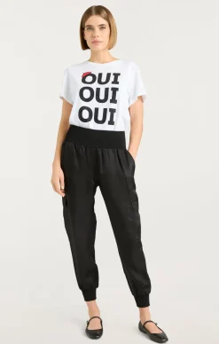 Cinq à Sept Oui Oui Oui Shrunken Tee White/black Best