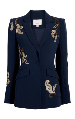 Cinq à Sept Paisley Embellished Cheyenne Blazer NavyMulti Clearance