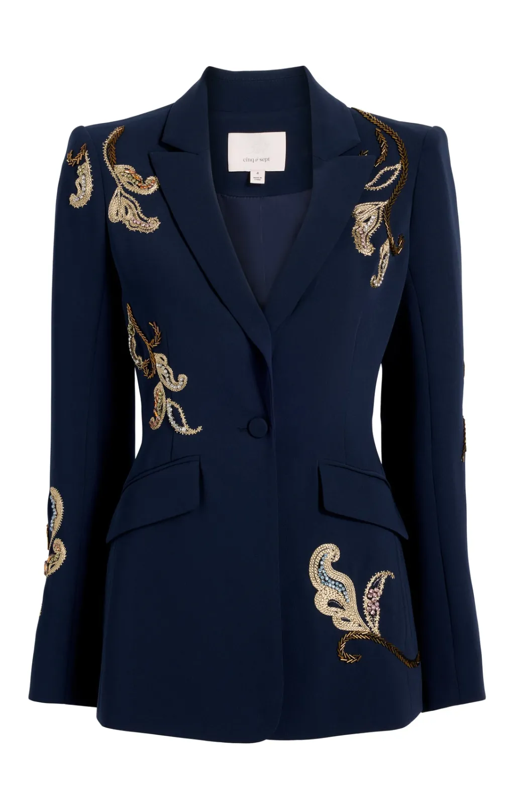Cinq à Sept Paisley Embellished Cheyenne Blazer NavyMulti Clearance