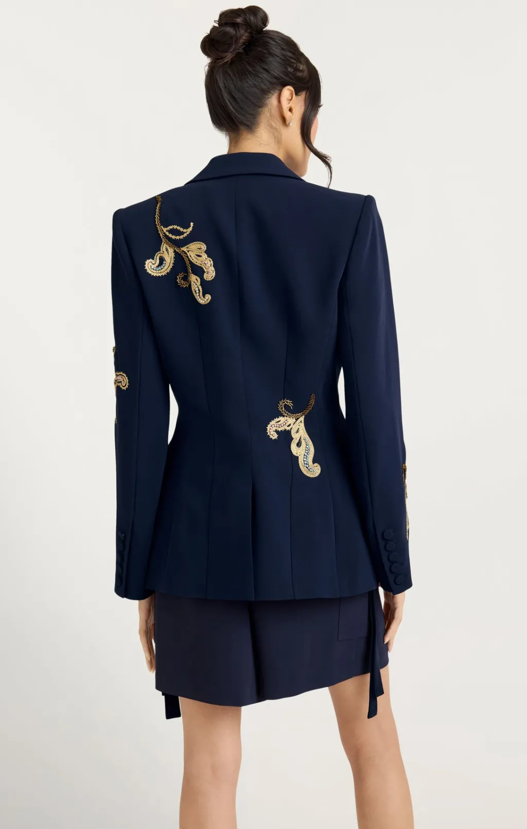 Cinq à Sept Paisley Embellished Cheyenne Blazer NavyMulti Clearance