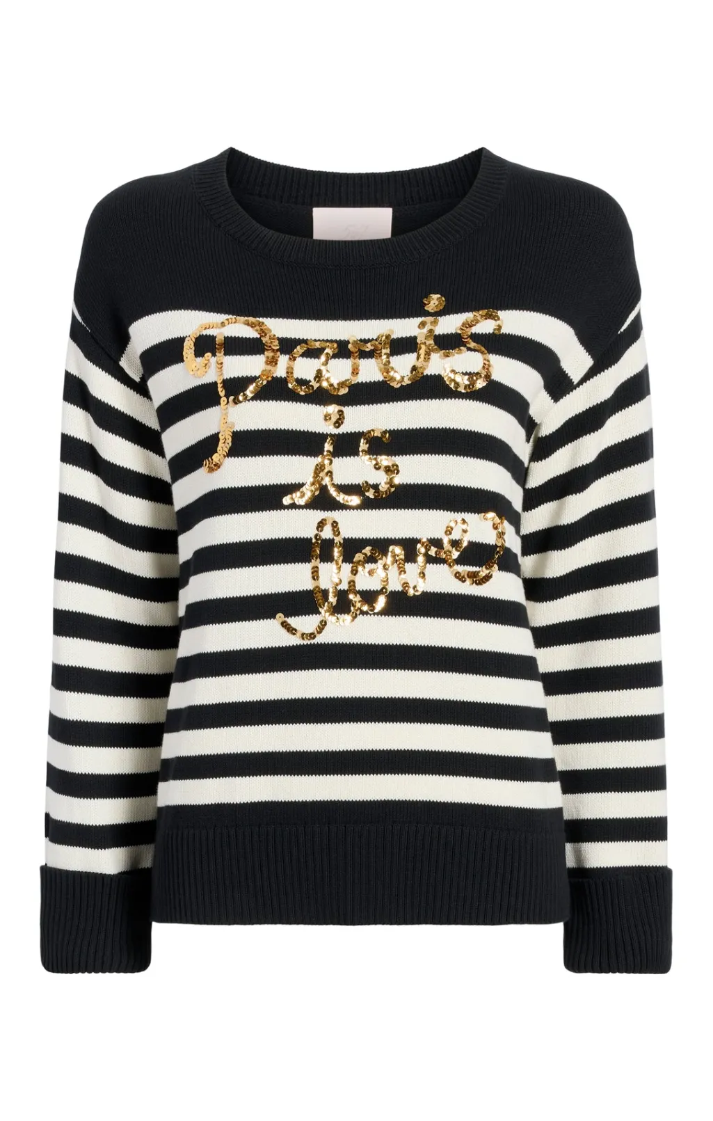 Cinq à Sept Paris Is Love Pullover Black/Ivory New