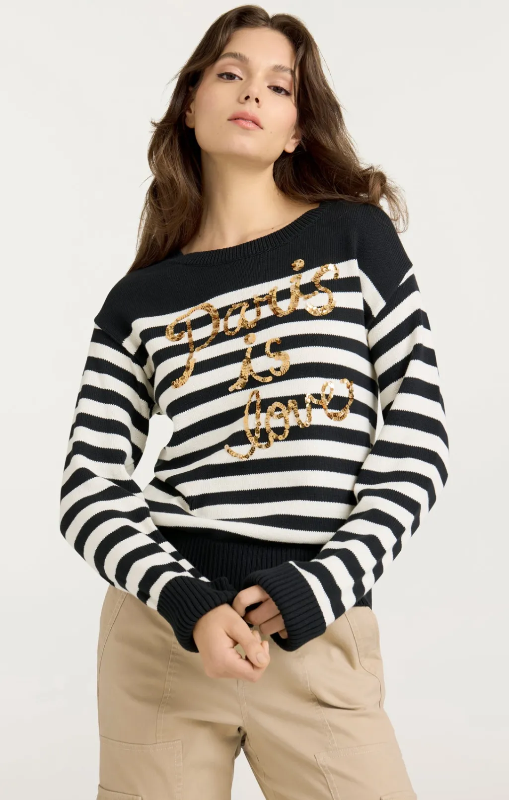 Cinq à Sept Paris Is Love Pullover Black/Ivory New