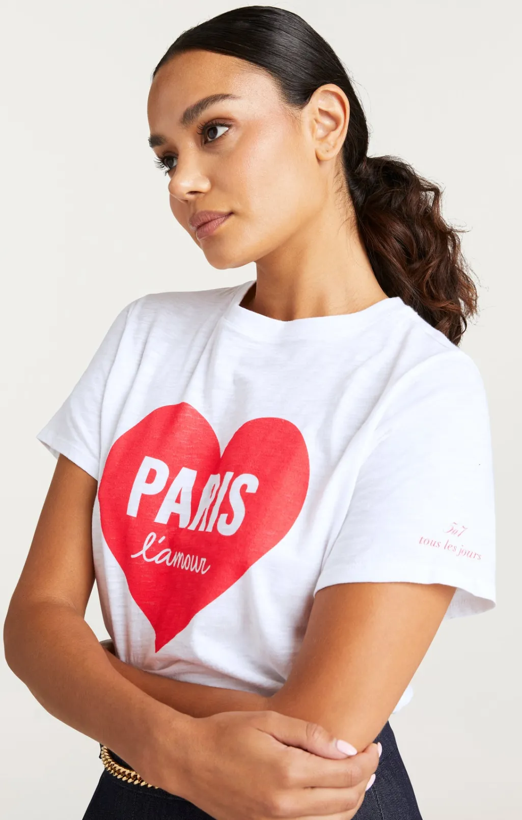 Cinq à Sept Paris Lamour Heart Tee White/Rose