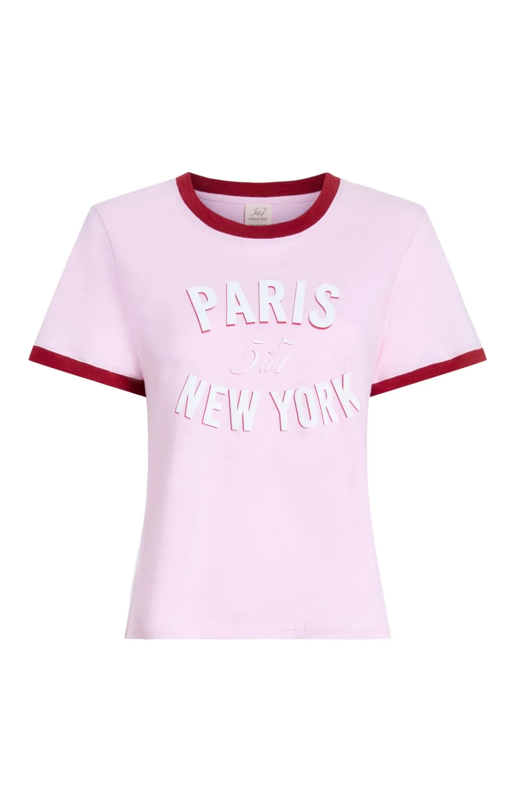 Cinq à Sept Paris New York Ringer Tee PinkOpal Outlet