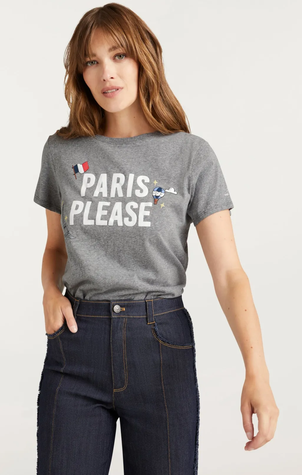 Cinq à Sept Paris Please Tee HeatherGrey/White Clearance