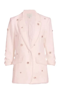 Cinq à Sept Pearl Ditsy Flower Embellished Khloe Blazer PaleRose Online