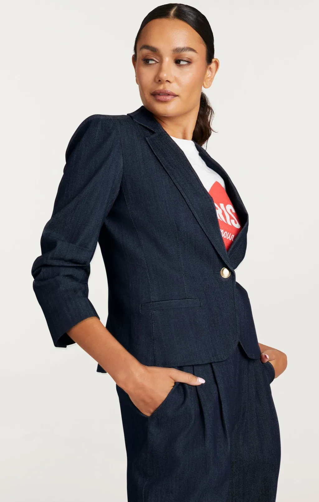 Cinq à Sept Petit Denim Khloe Blazer Indigo Sale