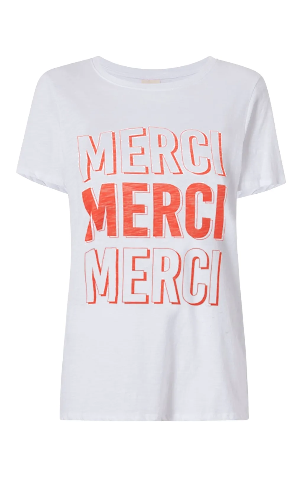 Cinq à Sept Pop Up Merci Merci Merci Tee White/CherryTomato New