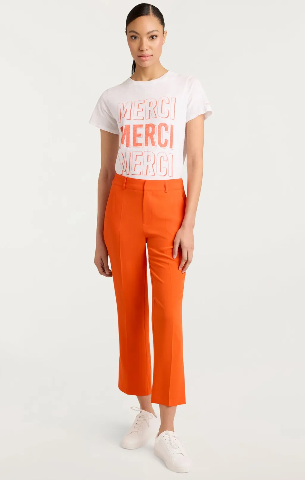 Cinq à Sept Pop Up Merci Merci Merci Tee White/CherryTomato New