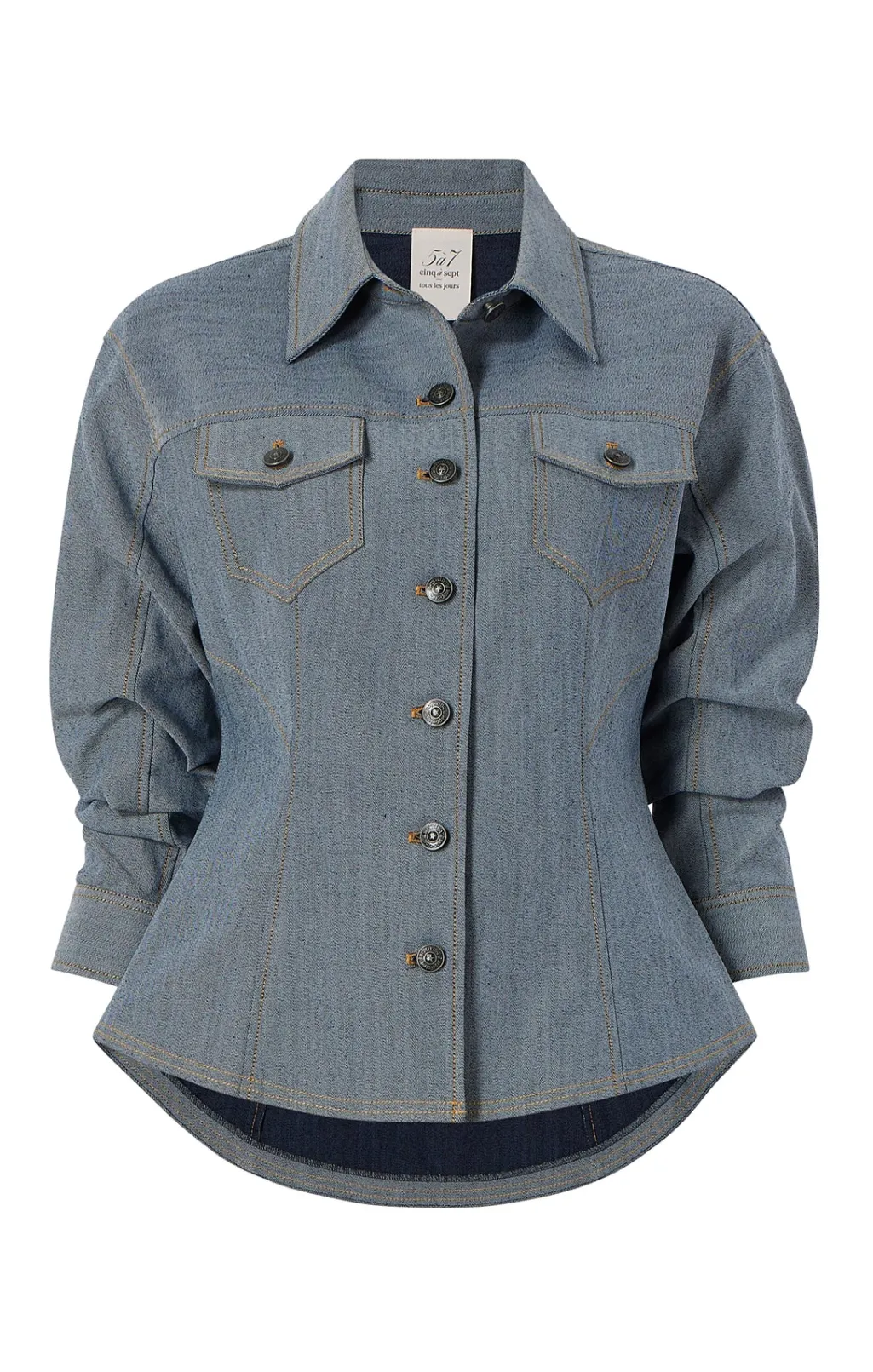 Cinq à Sept Reverse Denim Scrunched Canyon Jacket LightIndigo Online