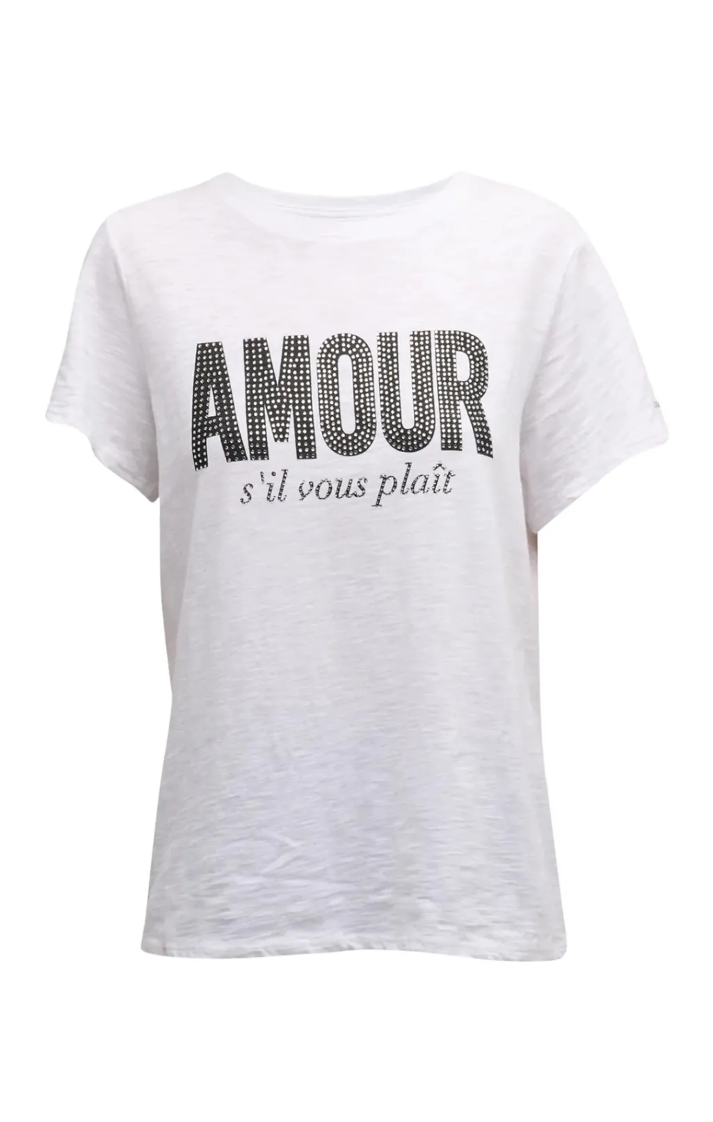 Cinq à Sept Rhinestone Amour Sil Vous Plait Tee White/Black Discount