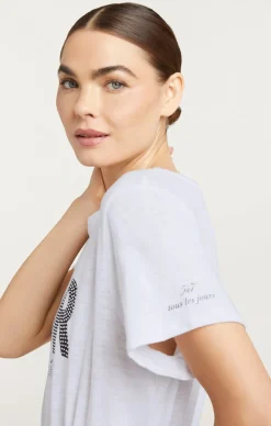 Cinq à Sept Rhinestone Amour Sil Vous Plait Tee White/Black Discount