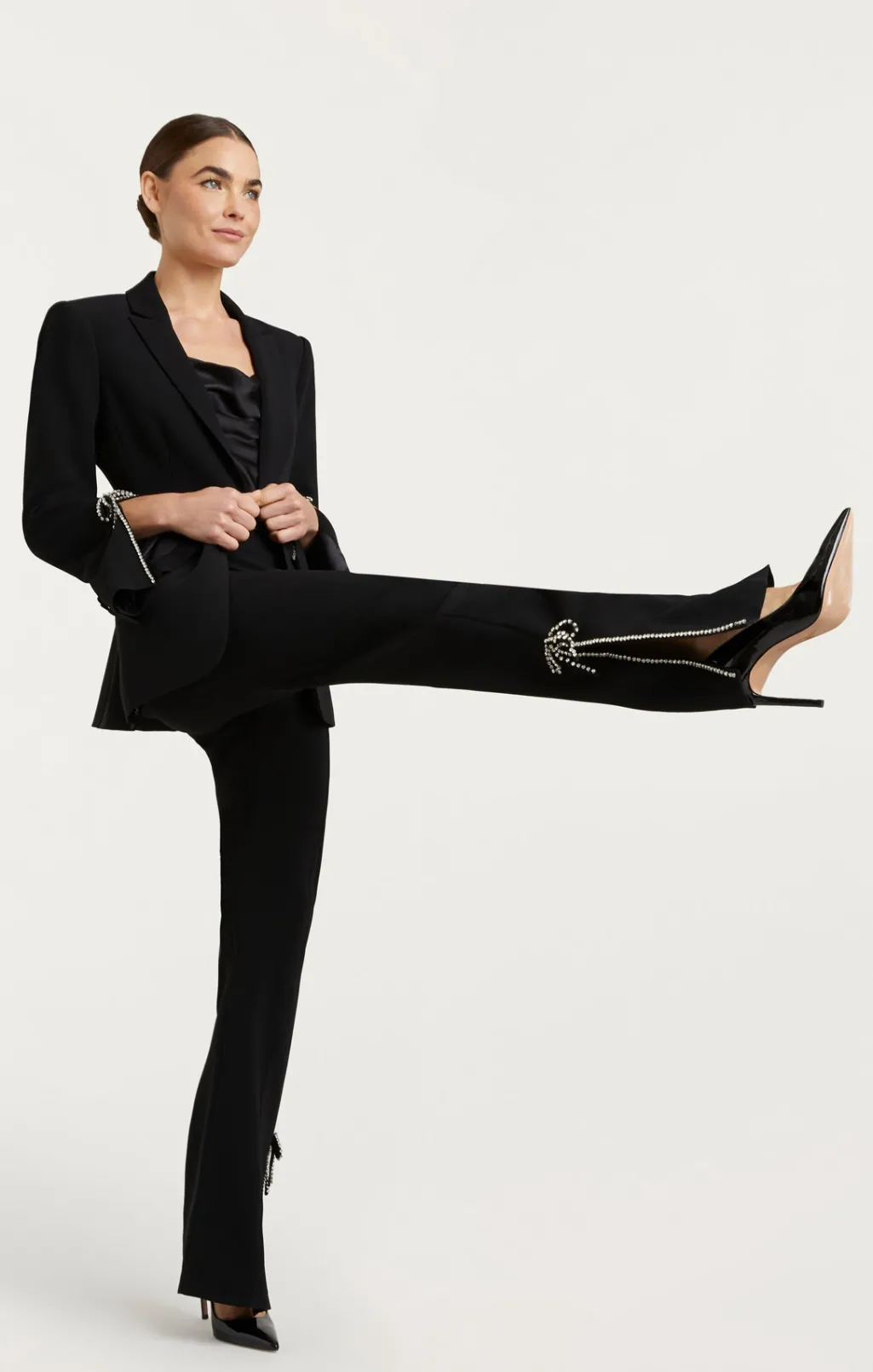 Cinq à Sept Rhinestone Bow Cheyenne Blazer Black Best