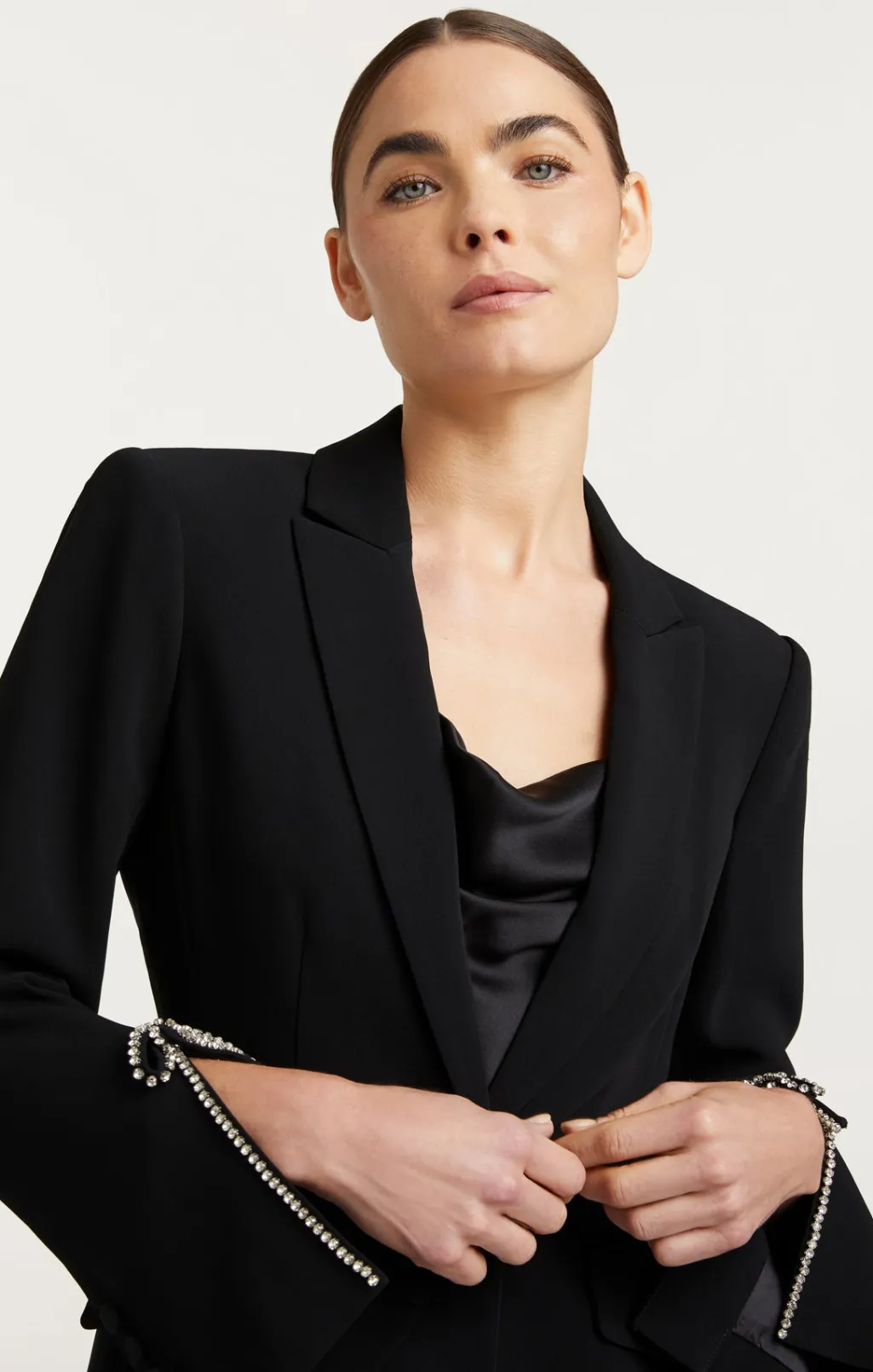 Cinq à Sept Rhinestone Bow Cheyenne Blazer Black Best