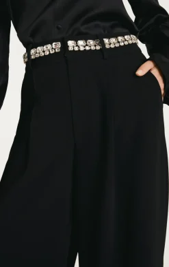 Cinq à Sept Rhinestone Chain Genna Pant Black Hot