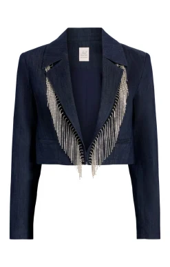 Cinq à Sept Rhinestone Dara Jacket Indigo Online