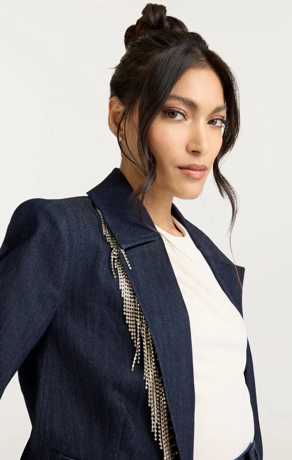 Cinq à Sept Rhinestone Dara Jacket Indigo Online