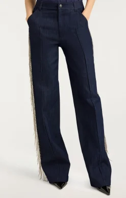 Cinq à Sept Rhinestone Dara Pant Indigo Hot