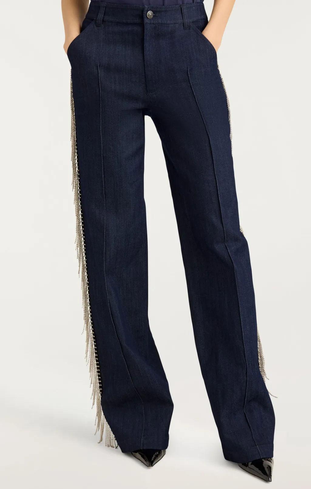 Cinq à Sept Rhinestone Dara Pant Indigo Hot