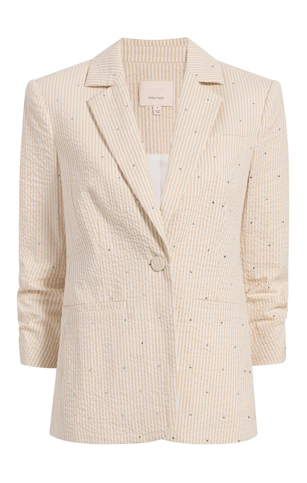 Cinq à Sept Rhinestone Ditsy Khloe Blazer White/Plaster Discount