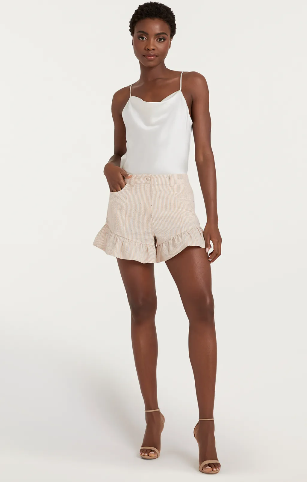 Cinq à Sept Rhinestone Ditsy Neema Short White/Plaster Hot