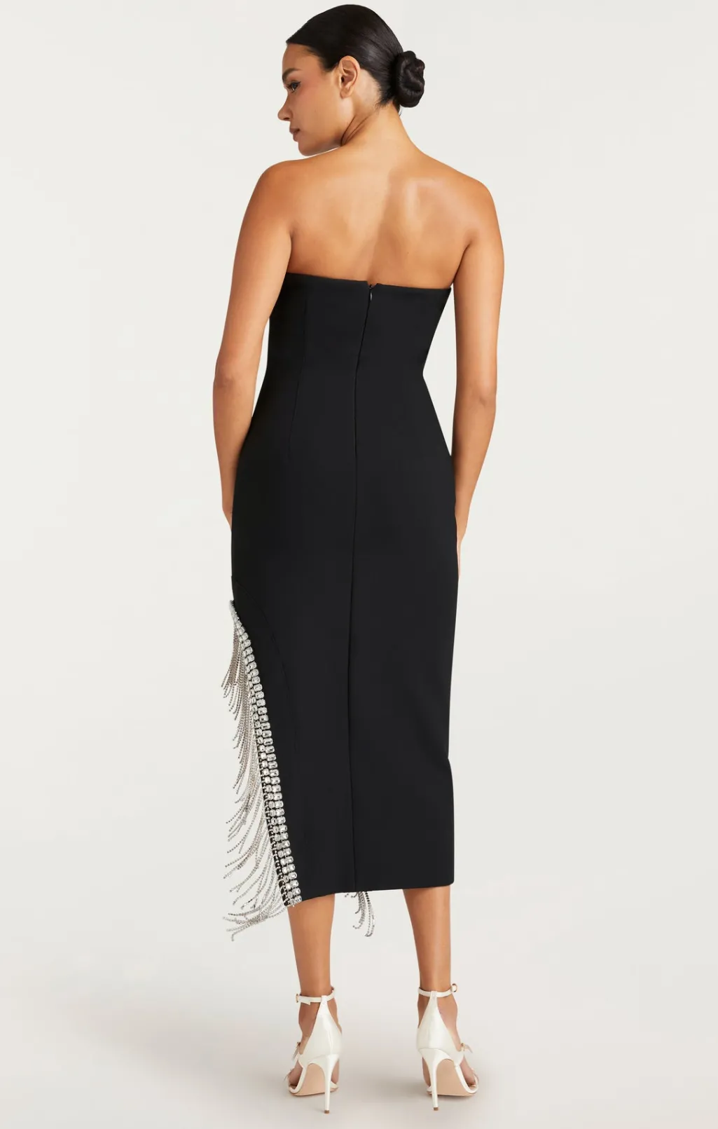 Cinq à Sept Rhinestone Fringe Sammy Dress Black Discount