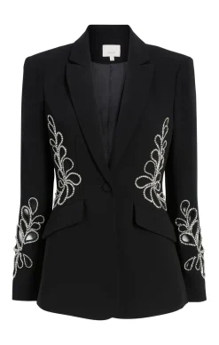 Cinq à Sept Rhinestone Paisley Cheyenne Blazer Black