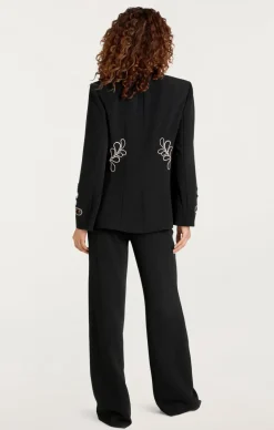 Cinq à Sept Rhinestone Paisley Cheyenne Blazer Black