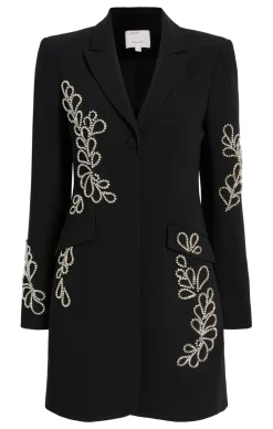 Cinq à Sept Rhinestone Paisley Long Sleeve Joel Dress Black Outlet