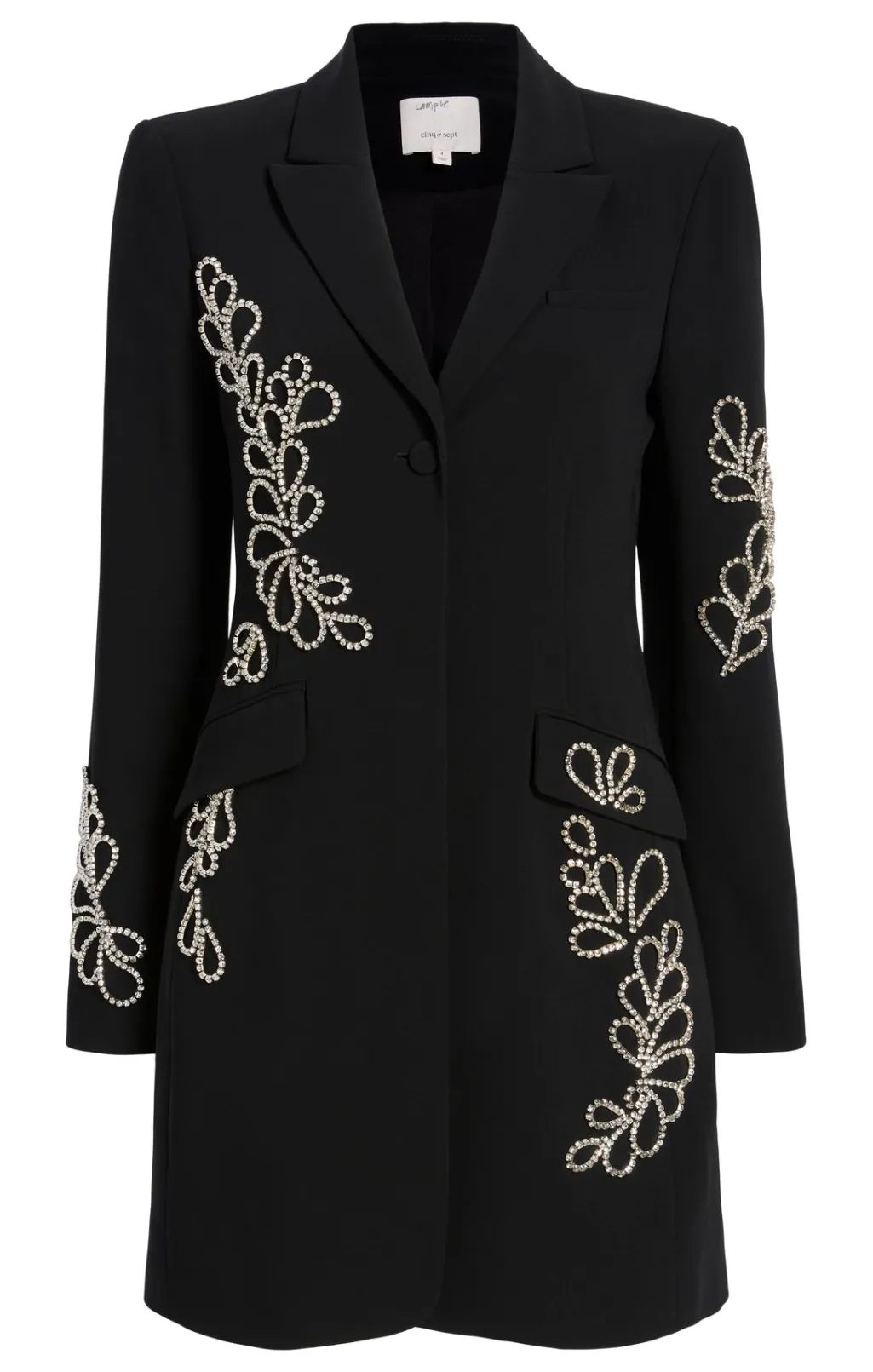 Cinq à Sept Rhinestone Paisley Long Sleeve Joel Dress Black Outlet