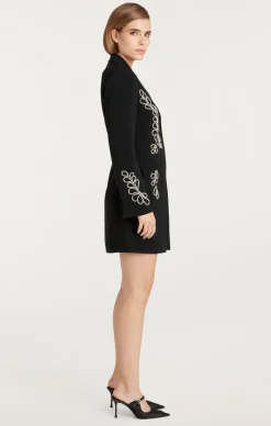 Cinq à Sept Rhinestone Paisley Long Sleeve Joel Dress Black Outlet