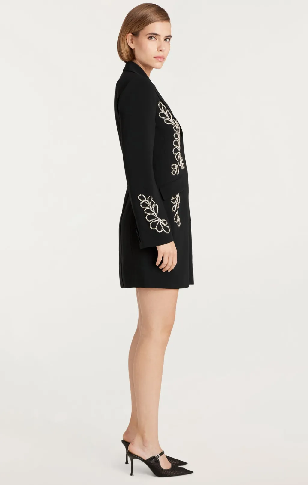 Cinq à Sept Rhinestone Paisley Long Sleeve Joel Dress Black Outlet