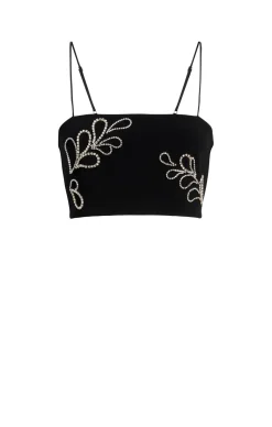 Cinq à Sept Rhinestone Paisley Nikki Top Black Hot