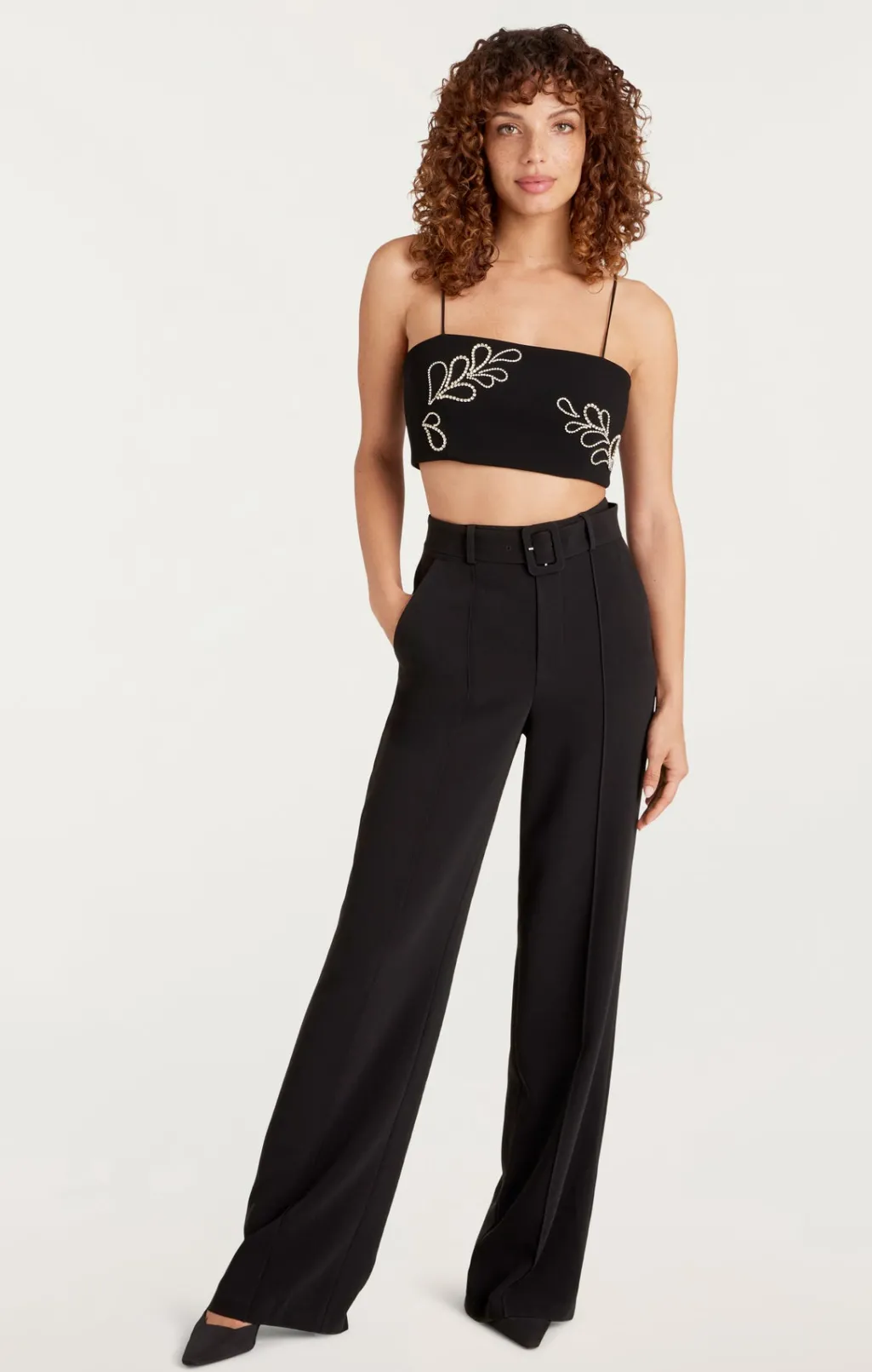 Cinq à Sept Rhinestone Paisley Nikki Top Black Hot