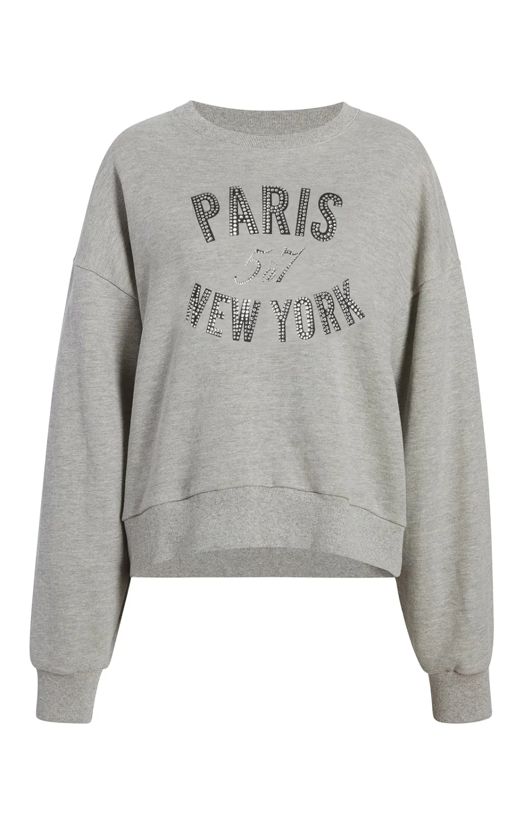 Cinq à Sept Rhinestone Paris New York Brandy Pullover HeatherGrey/black Clearance