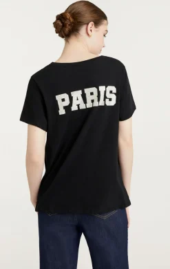 Cinq à Sept Rhinestone Paris New York Tee Black/white Clearance