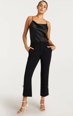 Cinq à Sept Rhinestone Pin Cropped Kerry Pant Black Best