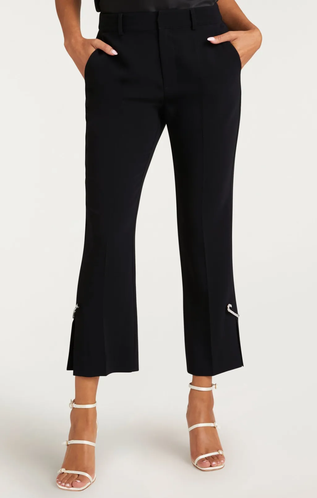 Cinq à Sept Rhinestone Pin Cropped Kerry Pant Black Best