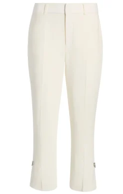 Cinq à Sept Rhinestone Pin Cropped Kerry Pant Ivory Outlet