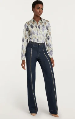 Cinq à Sept Rosalind Pant Indigo New