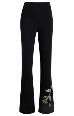 Cinq à Sept Rose Embellished Eva Pant Black Discount