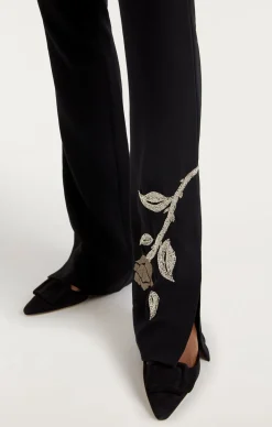 Cinq à Sept Rose Embellished Eva Pant Black Discount
