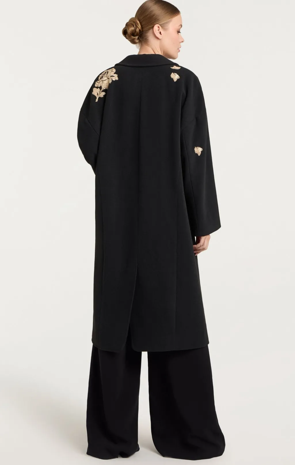 Cinq à Sept Rose Embellished Gravis Coat Black Outlet