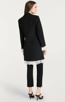 Cinq à Sept Roxie Coat Black/ivory Outlet